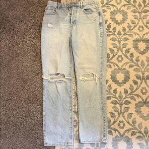 PacSun Light Blue Ripped Straight Leg Jeans